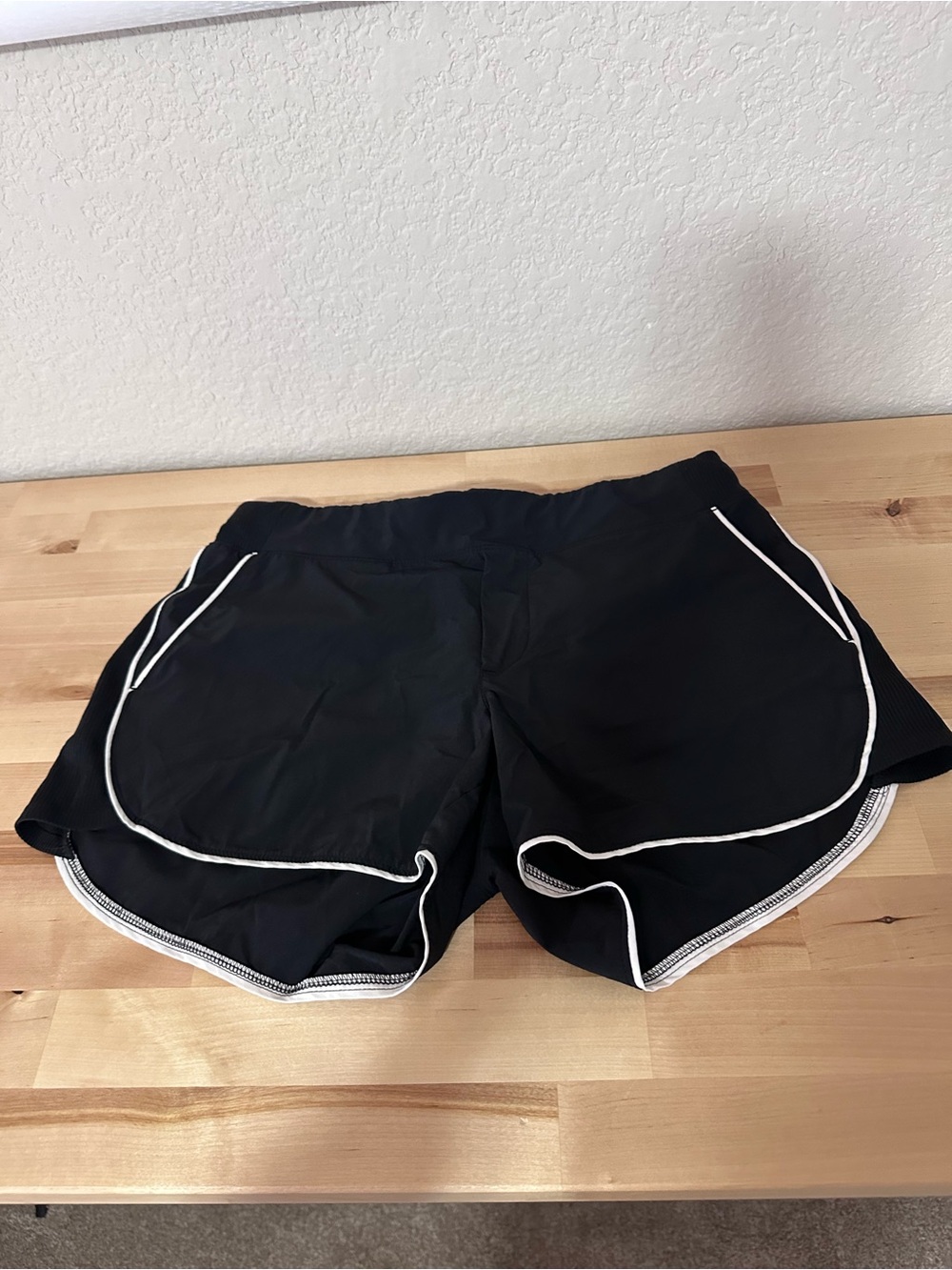 Athleta Black Athletic Shorts with White Trim